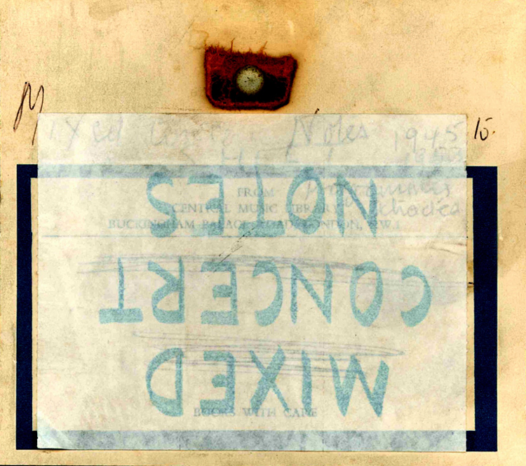 Colour photograph of the box containing the RCM Bradley Collection, with an earlier label just visible.